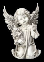 Graveyard Angel Figurine with Bird and Flower