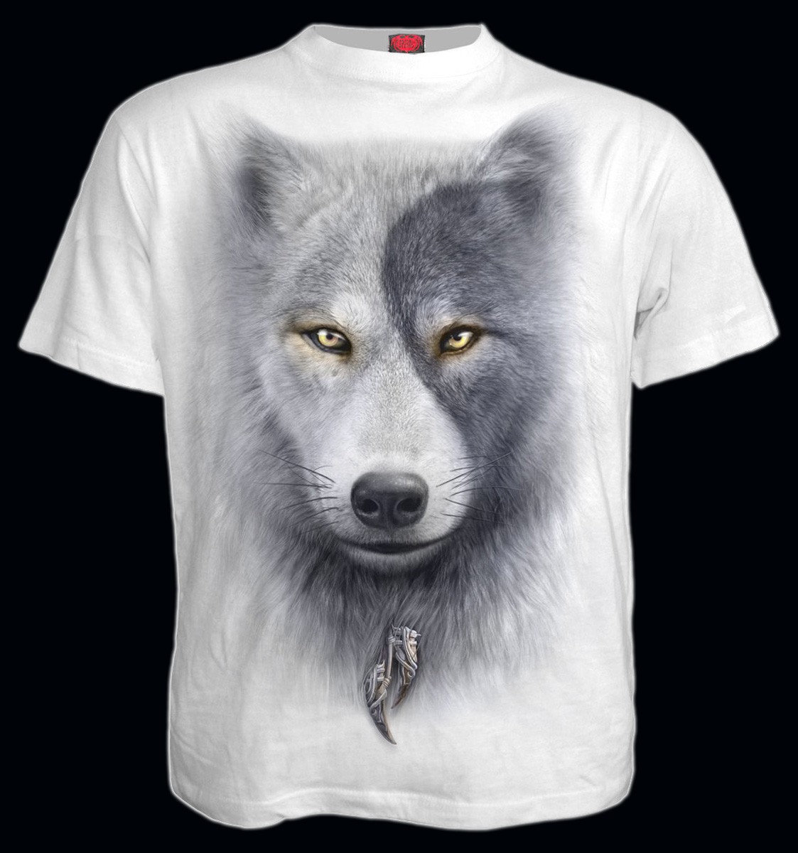 Spiral Wolf T-Shirt weiß - Wolf Chi