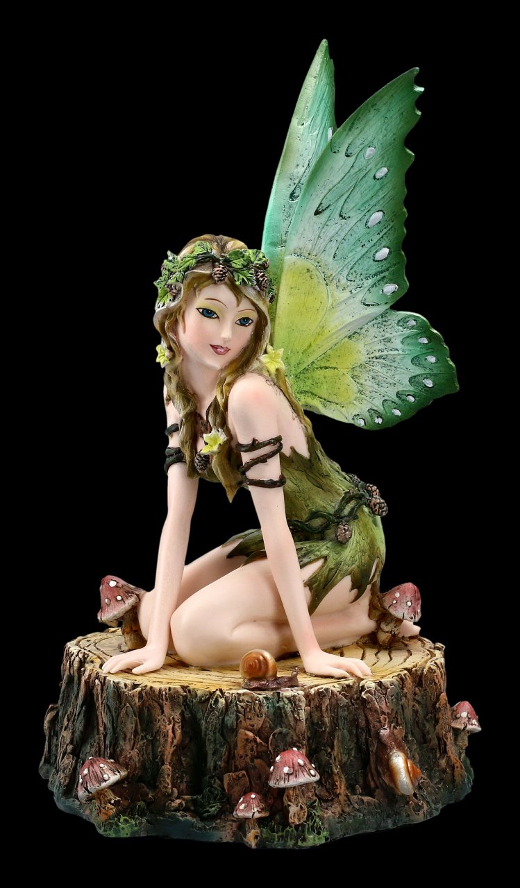 Fairy Figurine - Viheria on Tree Stump