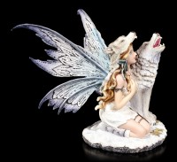 Fairy Figurine - Lislya with Snow Wolf