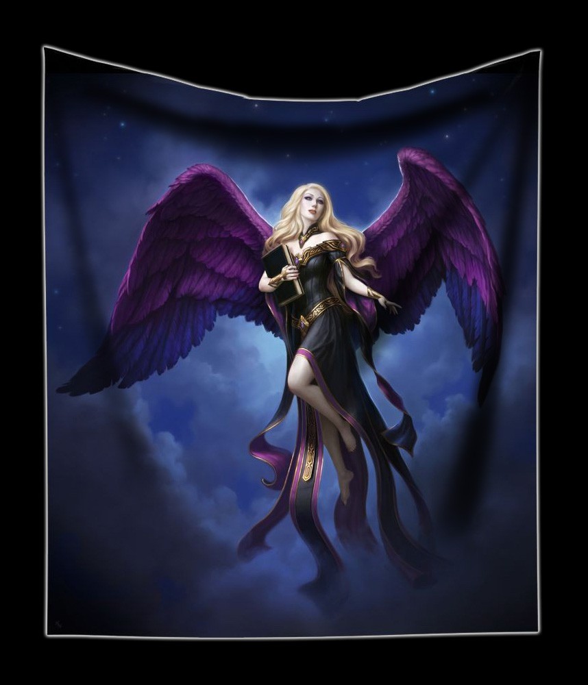 Fluffy Blanket with Angel - Dark Messenger