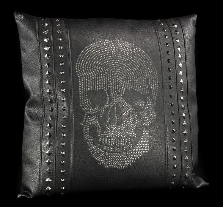 Cushion with Rhinestone Skull