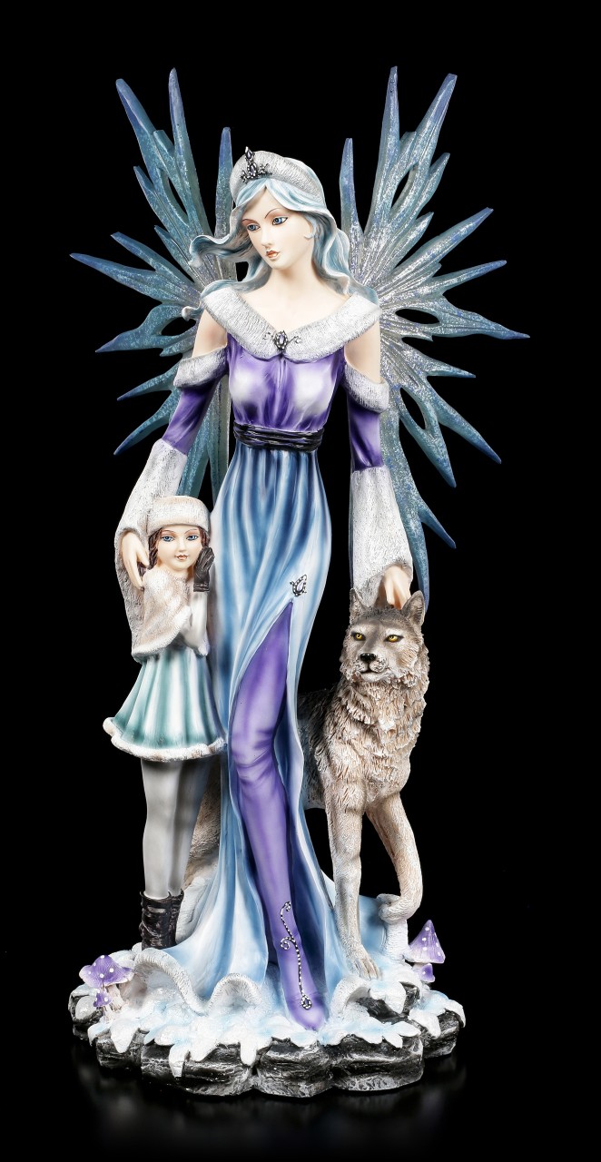 Fairy Figurine - Cidra with Child and Wolf