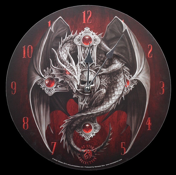 Anne Stokes Wanduhr - Gothic Guardian