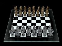 Schachspiel Drachen - Gold vs. Silber