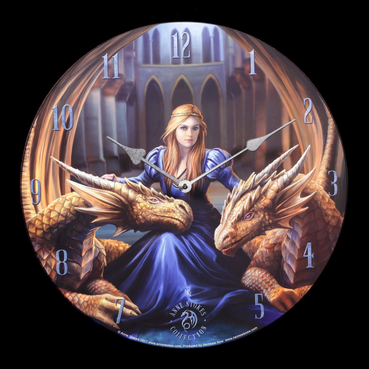 Wall Clock with Dragons - Fierce Loyalty