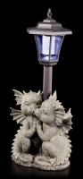 Drachen Gartenfigur mit Solar Lampe - Loving Dragons