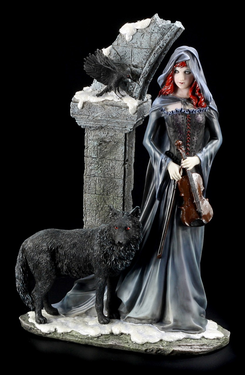Witch Figurine - Jolandra with Wolf and Violin