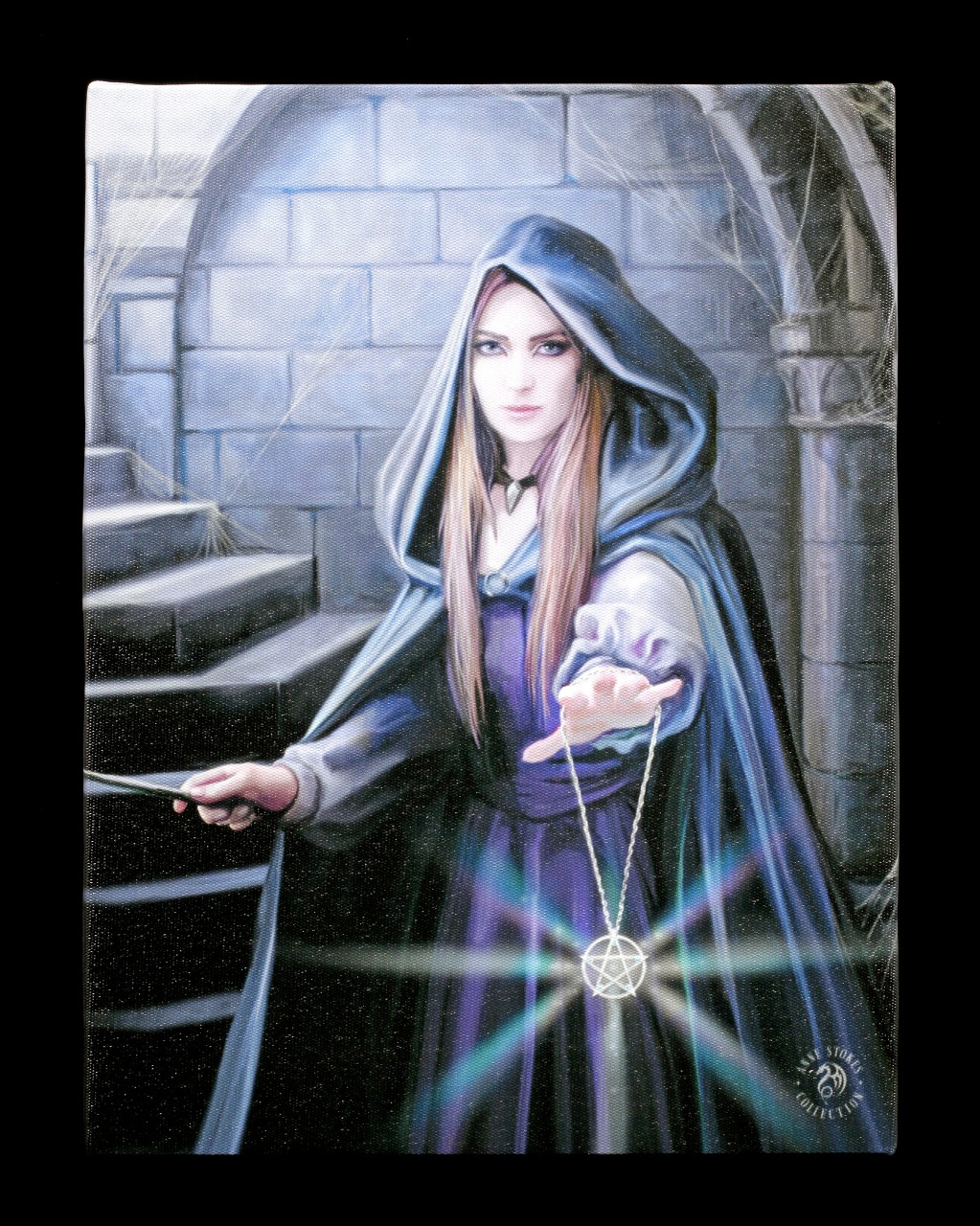 Small Canvas with Female Sorcerer - Light in the Darkness