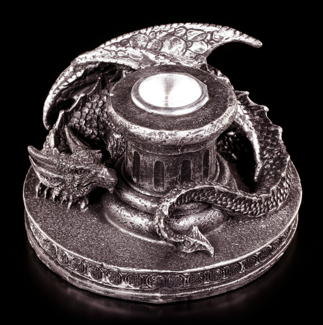 Silver colored Dragon Candle Holder