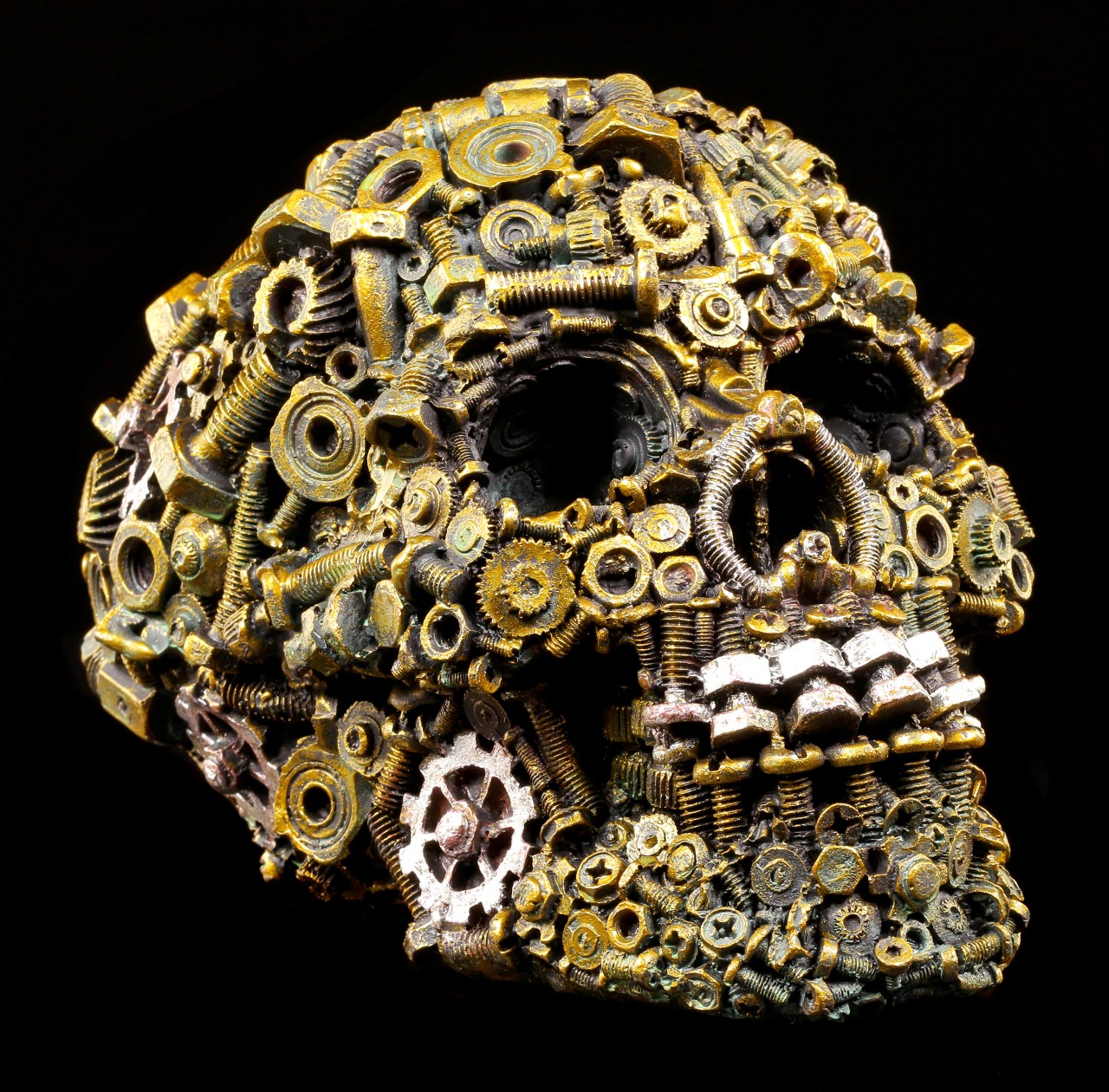 Steampunk Screw Skull - bronze colored