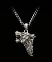 Alchemy Gothic Necklace - Dark Wolf