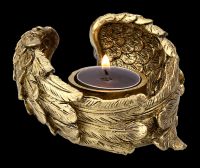 Tealight Holder - Angel Wings Gold Colored