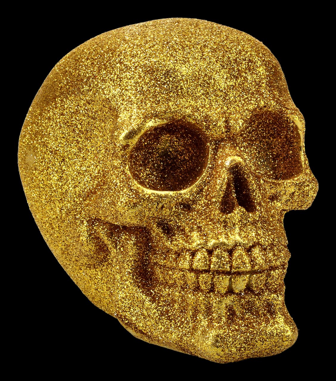 Skull - glitter gold