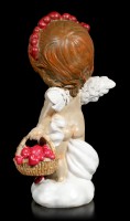 Cherub Figurine - Little Angel with Basket full of Hearts