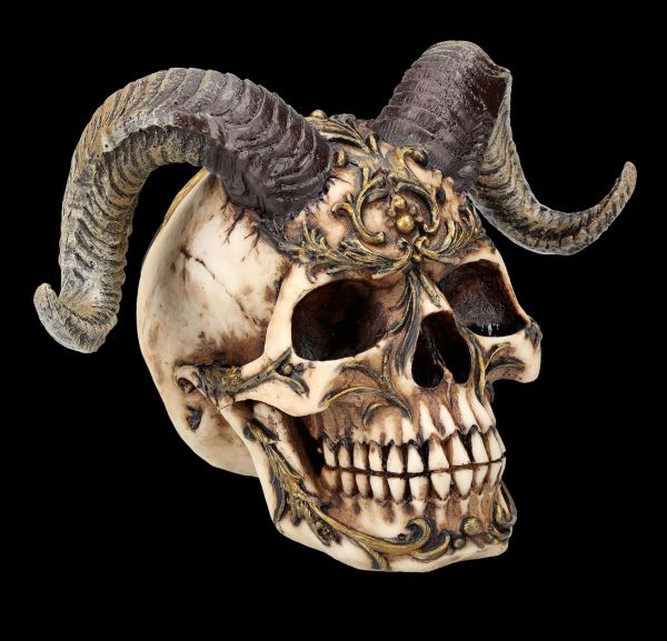 Totenkopf Figur mit Hörnern - Diablo Skull