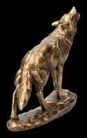Howling Wolf Figurine - gold colored