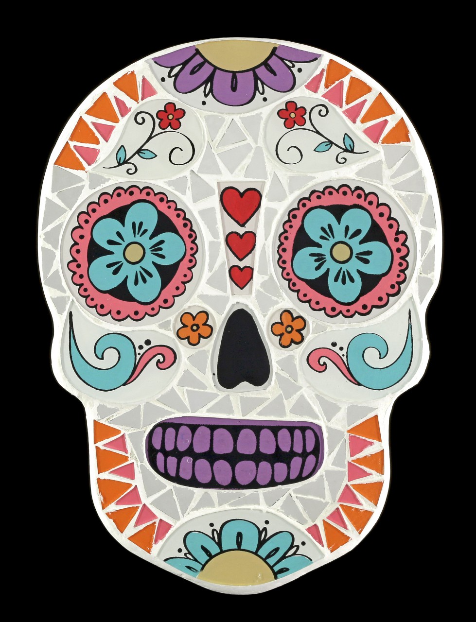 Mosaik Totenkopf Wandspiegel - Candy Skull
