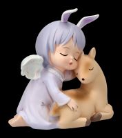 Sleeping Angel Figurine with Deer