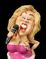 Funny Job Figurine - Female Singer with Microphone