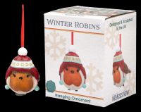 Rotkehlchen Hängeornament - Wintermütze