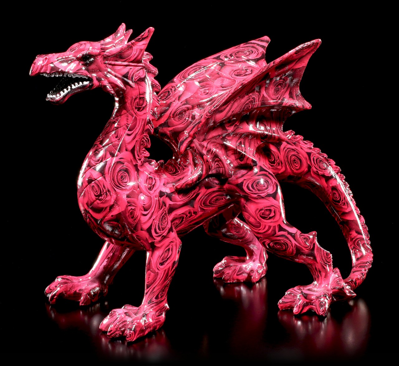 Colourful Dragon Figure with Roses - Romance Dragon