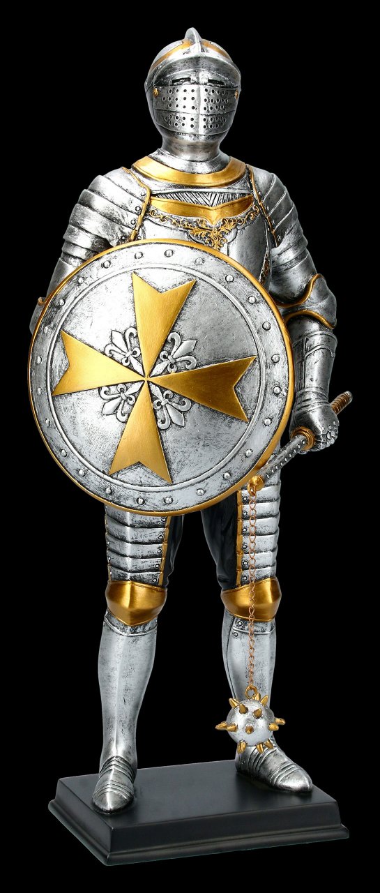 Knight Figurine - Maltese with Spike Mace