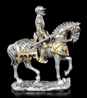 Kleine Ritter Figur auf Pferd mit Lanze