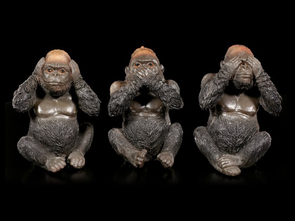 Gorilla Figurines Set of 3 - No Evil