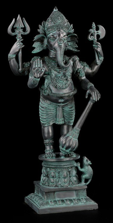 Gartenfigur - Ganesha im Antik-Look