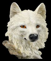 Wolf Figur - Büste weißer Wolf