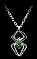 Alchemy Gothic Necklace - Emerald Spiderling