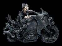 Skeleton Figurine Motorbike - Rebel Rider black