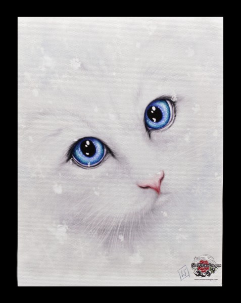 Kleine Leinwand mit Katze - Winter Cat