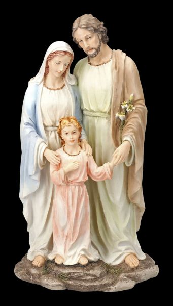 Heilige Familie Figur - Maria Josef Jesus bemalt