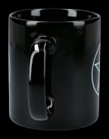 Schwarze Keramik Tasse - Pentagramm