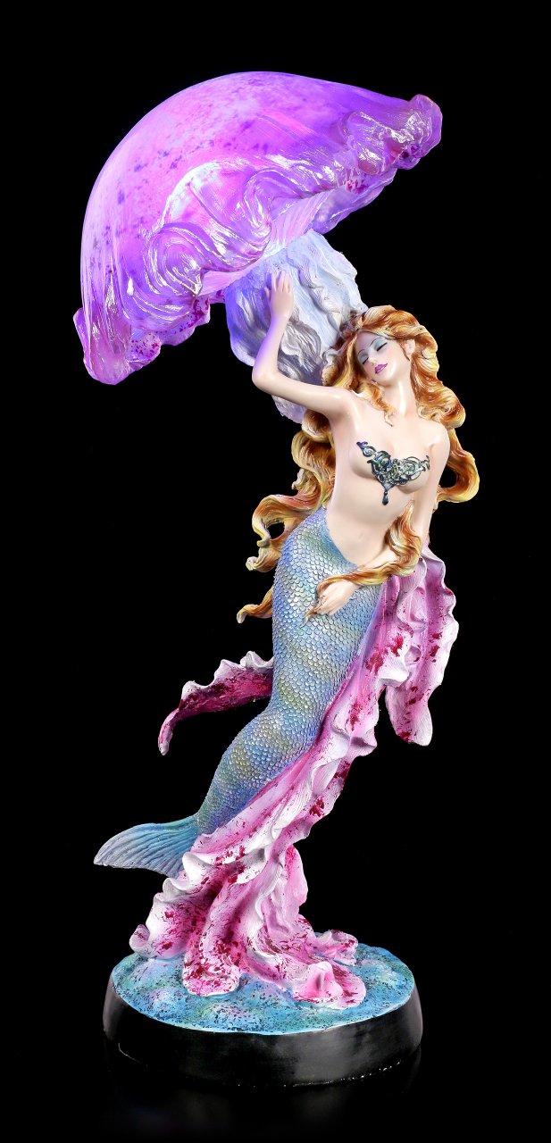 Meerjungfrau Figur mit Qualle LED