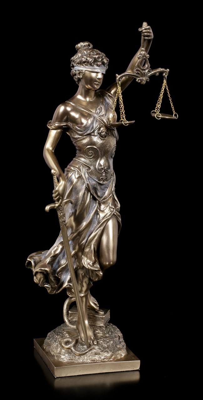 Justitia Figurine - Goddess of Justice - bronzed