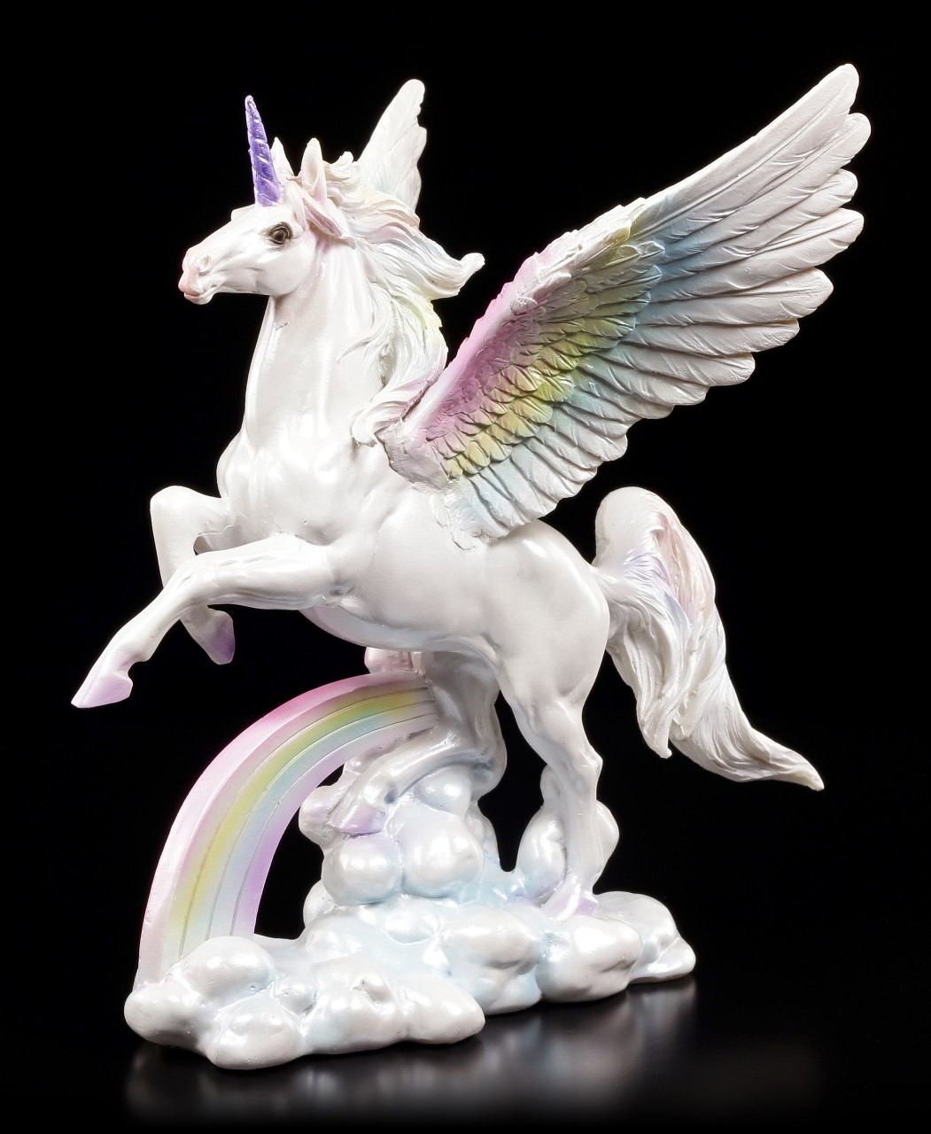 Unicorn Figurine - With Rainbow and Clouds