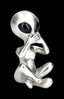 Alien Figurines - No Evil silver coloured