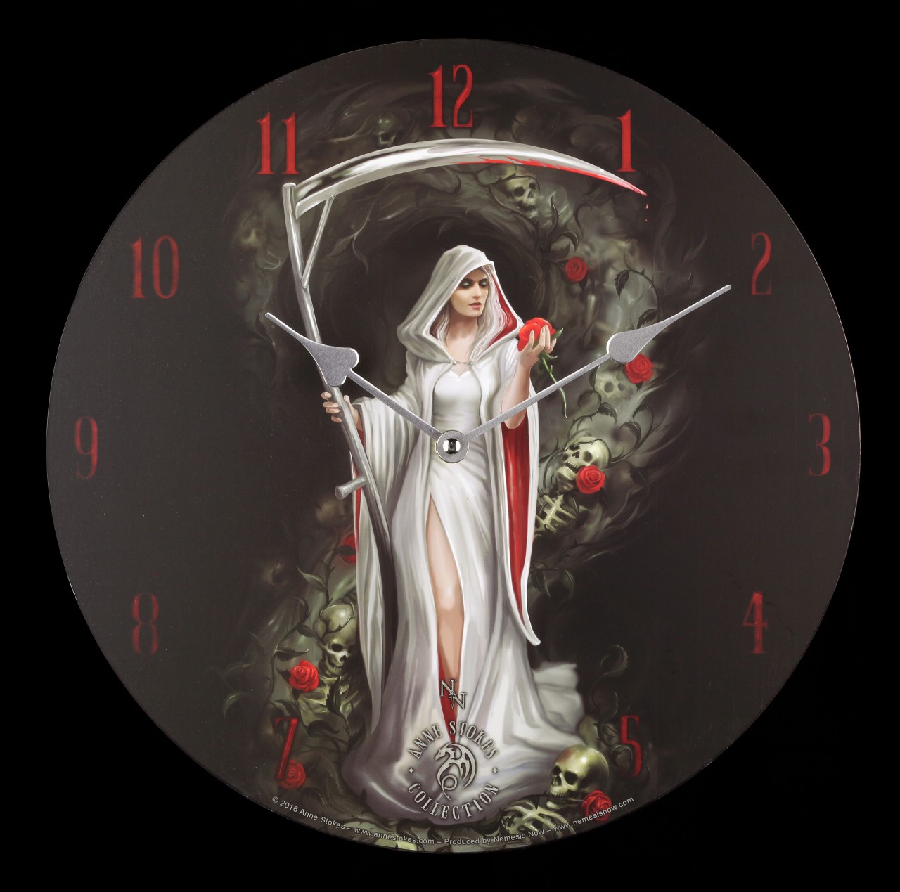 Wanduhr Weiblicher Reaper - Life Blood by Anne Stokes