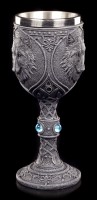 Gothic Goblet - Night Wolf with blue Gemstones