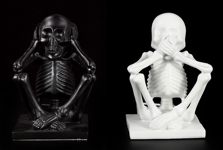 Bookends - Skeleton - Black & White