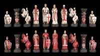 Schachfiguren Set - Kreuzritter Weiß und Rot