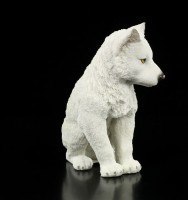 Wolfbaby Figur - weiß sitzend