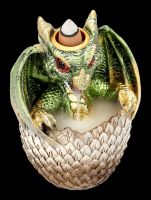Backflow Incense Burner - Green Dragon in Egg