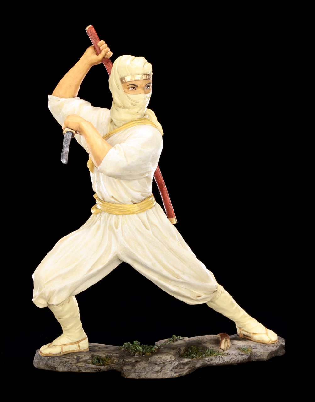 Ninja Figurine white - Caution with Katana Sword