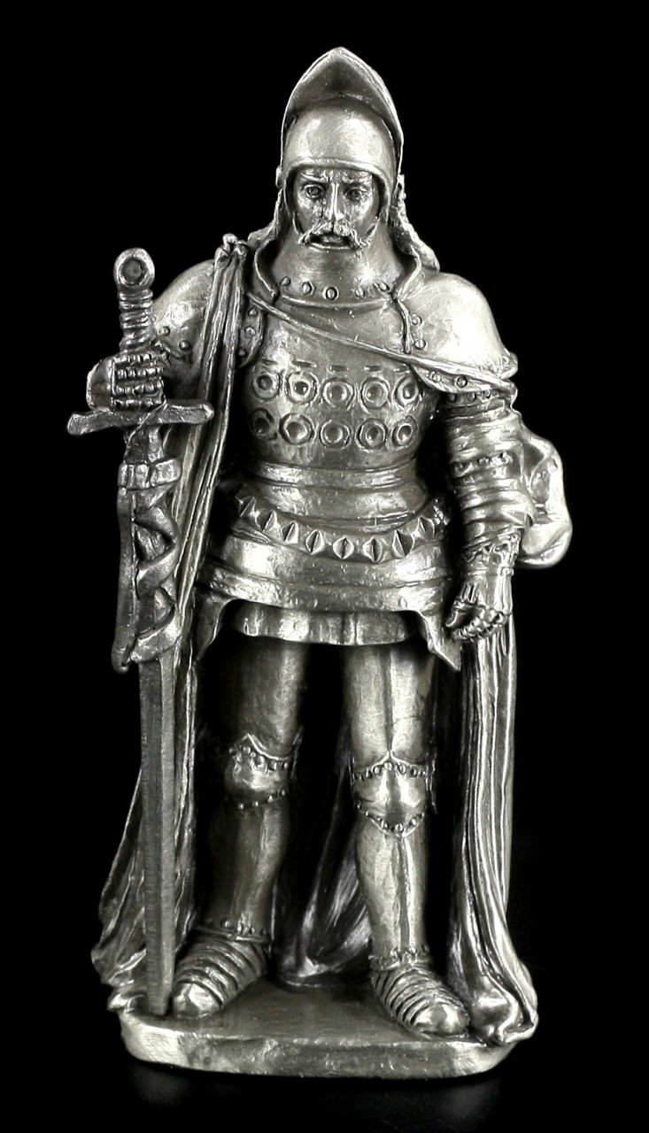 Zinn Ritter Figur - König mit Umhang