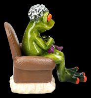 Funny Frog Figurine - Granny Knitting