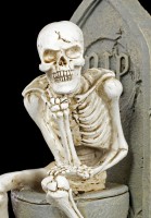 Skeleton Figurine - Thinker on Toilet